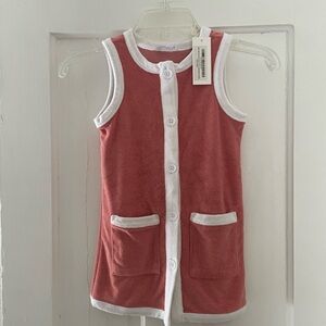 Minnow Brownish Red Sleeveless Button-Down Dress 3-4T